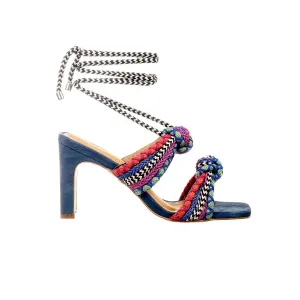 Athena  - Ocean Nubuck Block Heels Sandal