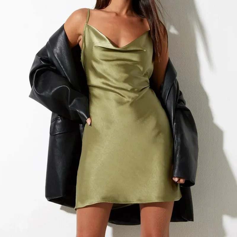 Aubrey™ - Chic Satin Slip Dress