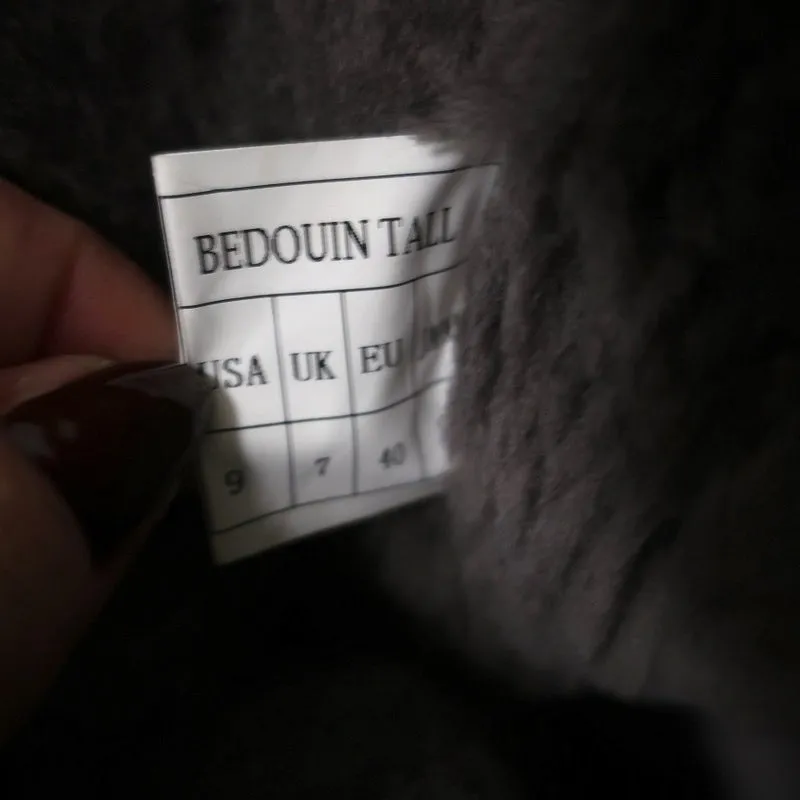 Australia Luxe Collective Bedouin Tall Shearling Boots Gray Suede Size US 9