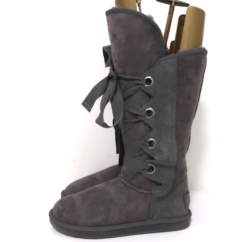 Australia Luxe Collective Bedouin Tall Shearling Boots Gray Suede Size US 9