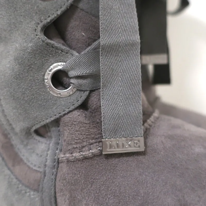 Australia Luxe Collective Bedouin Tall Shearling Boots Gray Suede Size US 9