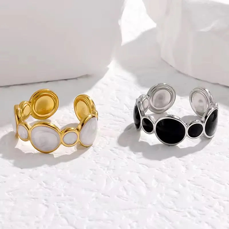 Authentic Elegant Stainless Steel Adjustable Opening Ring