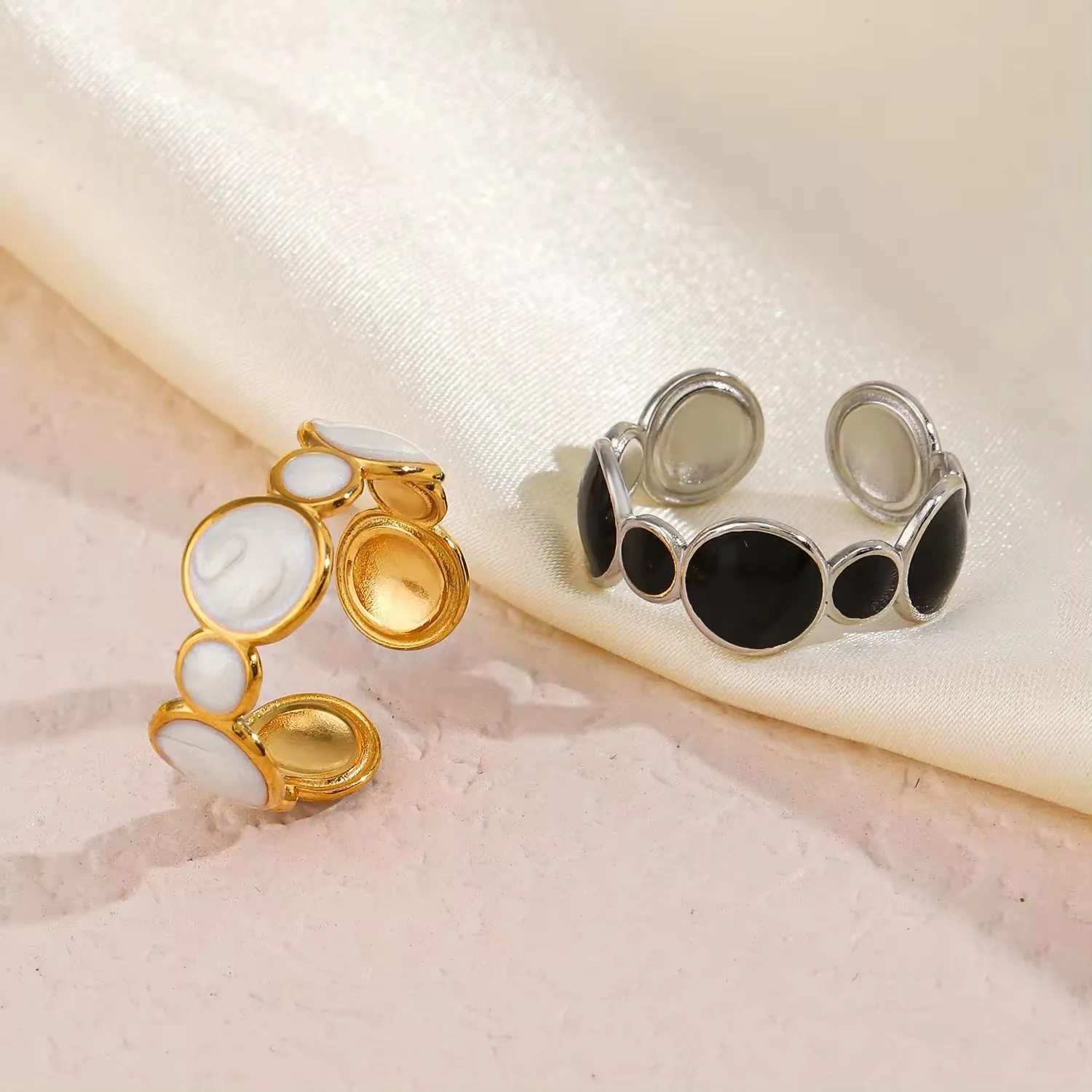 Authentic Elegant Stainless Steel Adjustable Opening Ring