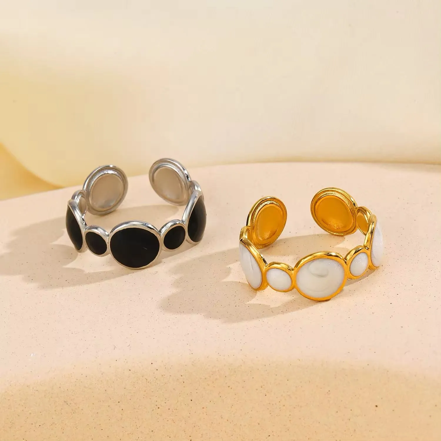 Authentic Elegant Stainless Steel Adjustable Opening Ring