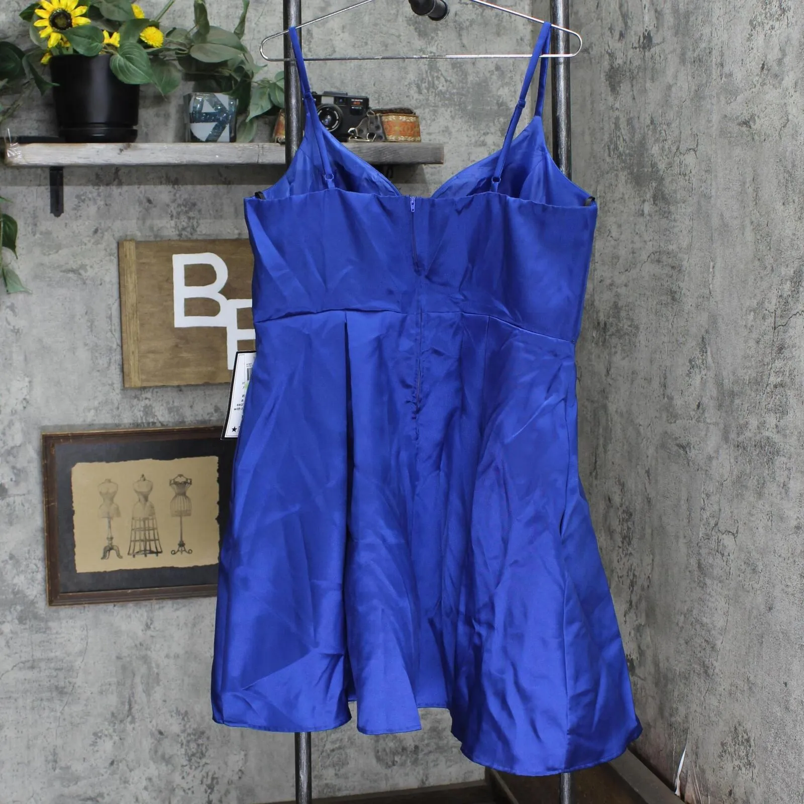 B. Darlin Women's Trendy Plus Size V-Neck A-Line Dress 8018921 Royal Blue 18W