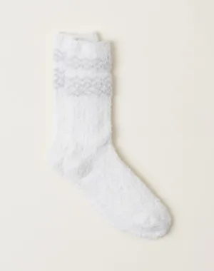 Barefoot Dreams Cozychic Nordic Socks - Stone & Cream