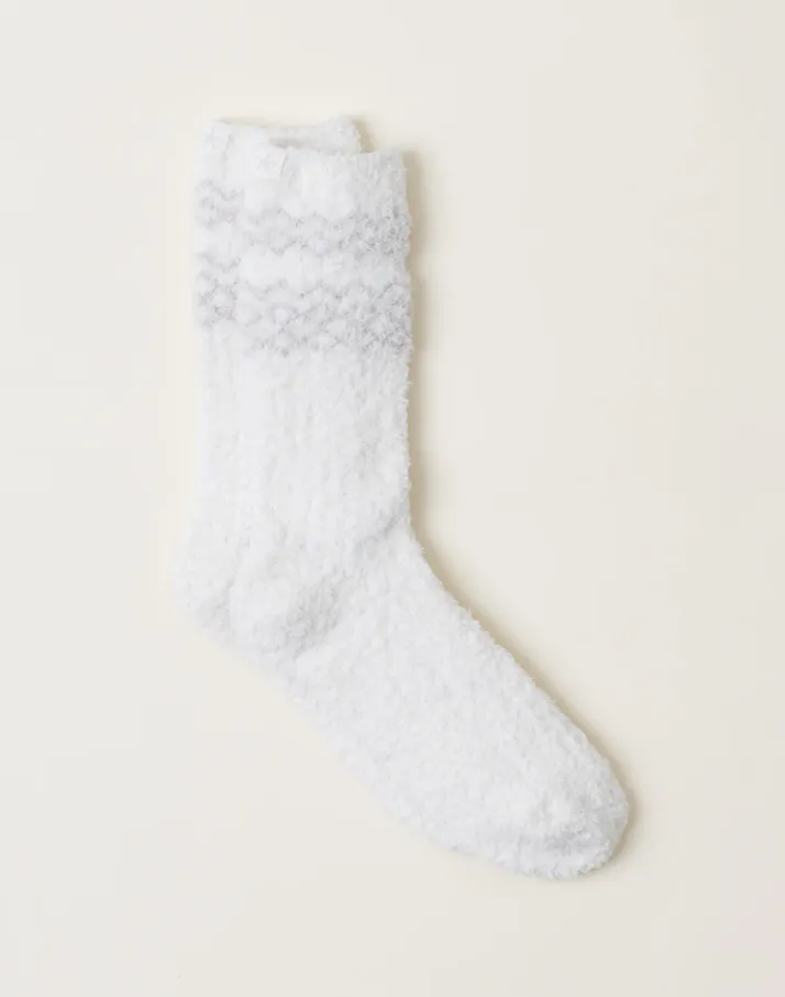 Barefoot Dreams Cozychic Nordic Socks - Stone & Cream