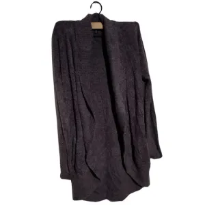 Barefoot Dreams Womens Cozychic Lite Knit Circle Cardigan Grey Pockets Size XS