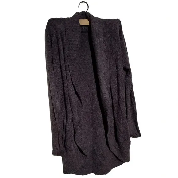 Barefoot Dreams Womens Cozychic Lite Knit Circle Cardigan Grey Pockets Size XS