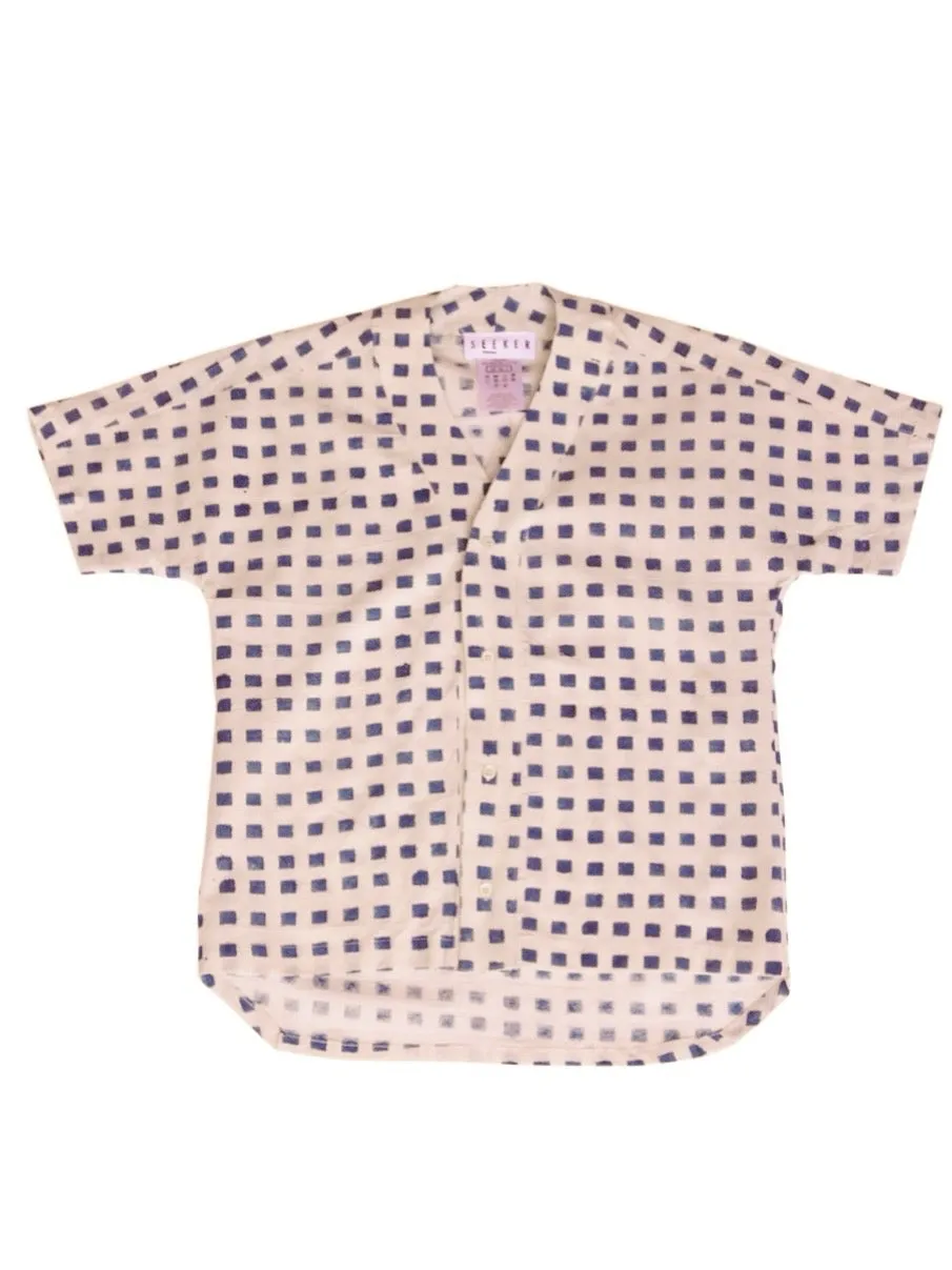 Baseball Shirt in Hand Block Print