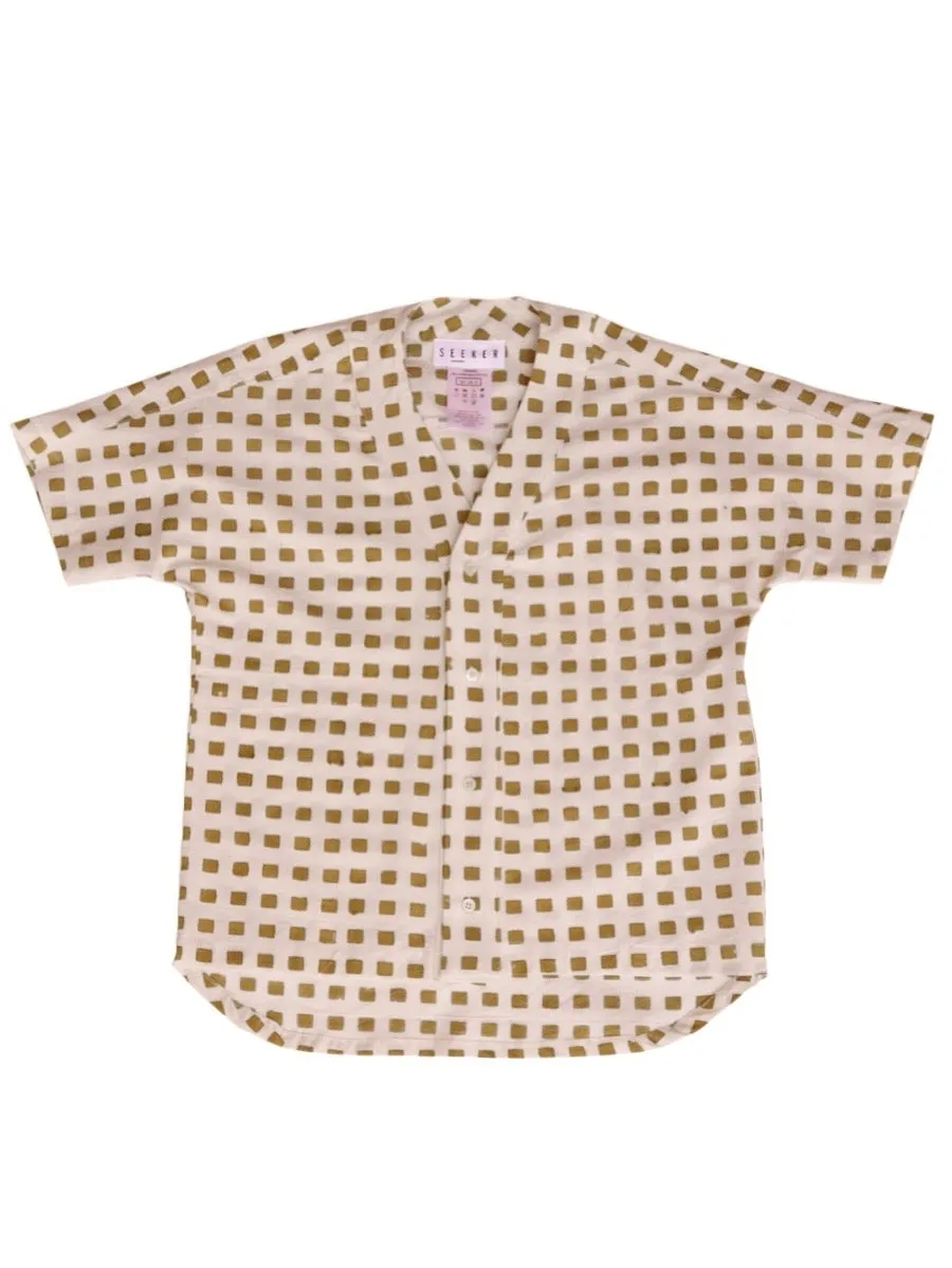 Baseball Shirt in Hand Block Print