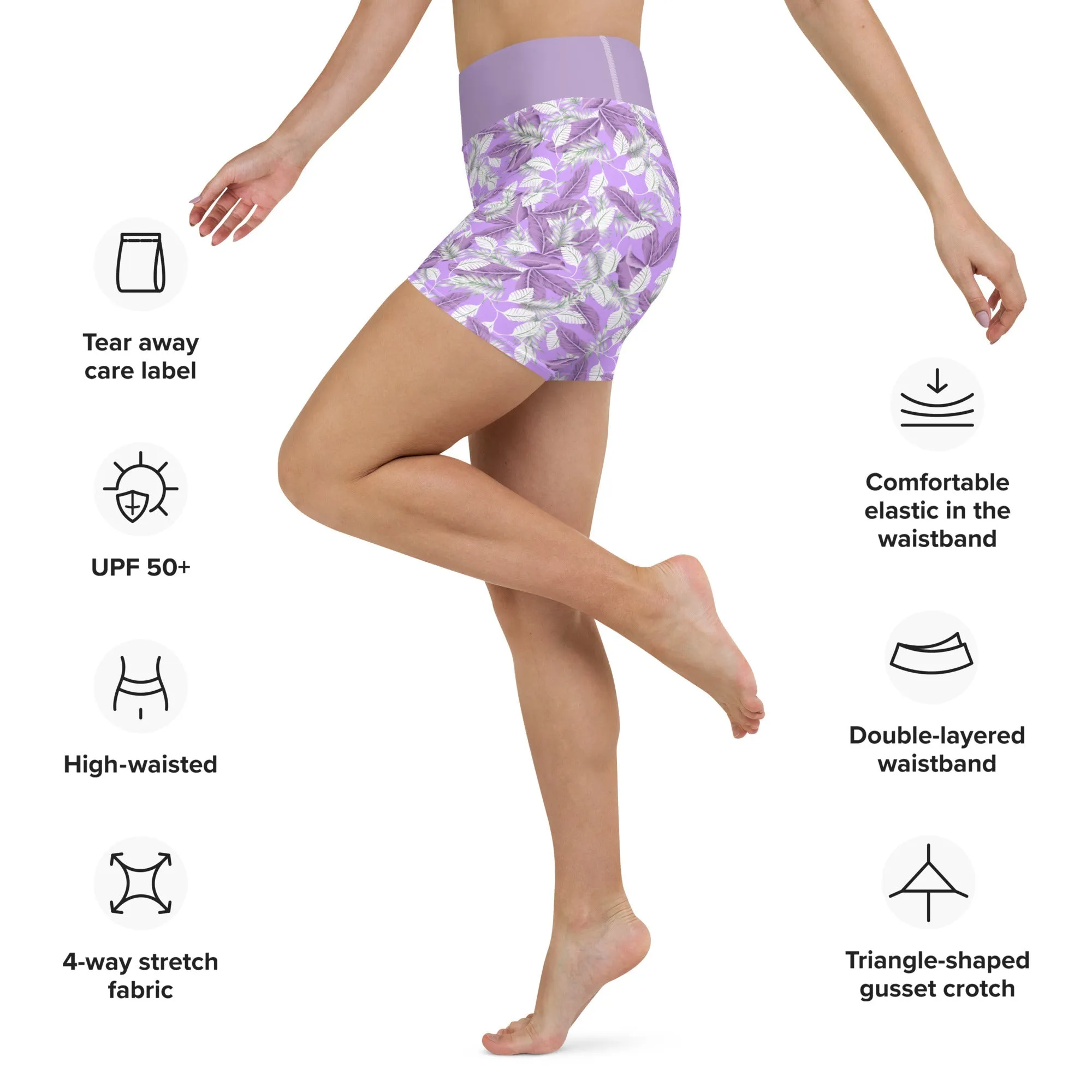 Be Extra! Floral Purple Yoga Shorts