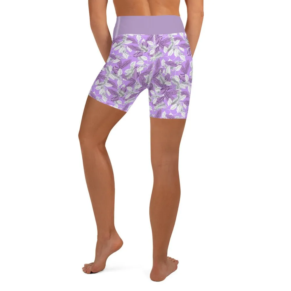 Be Extra! Floral Purple Yoga Shorts