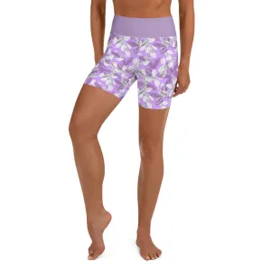 Be Extra! Floral Purple Yoga Shorts