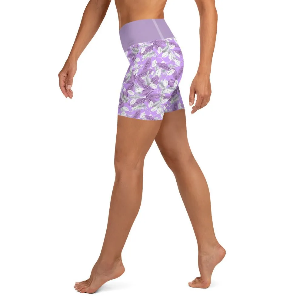 Be Extra! Floral Purple Yoga Shorts