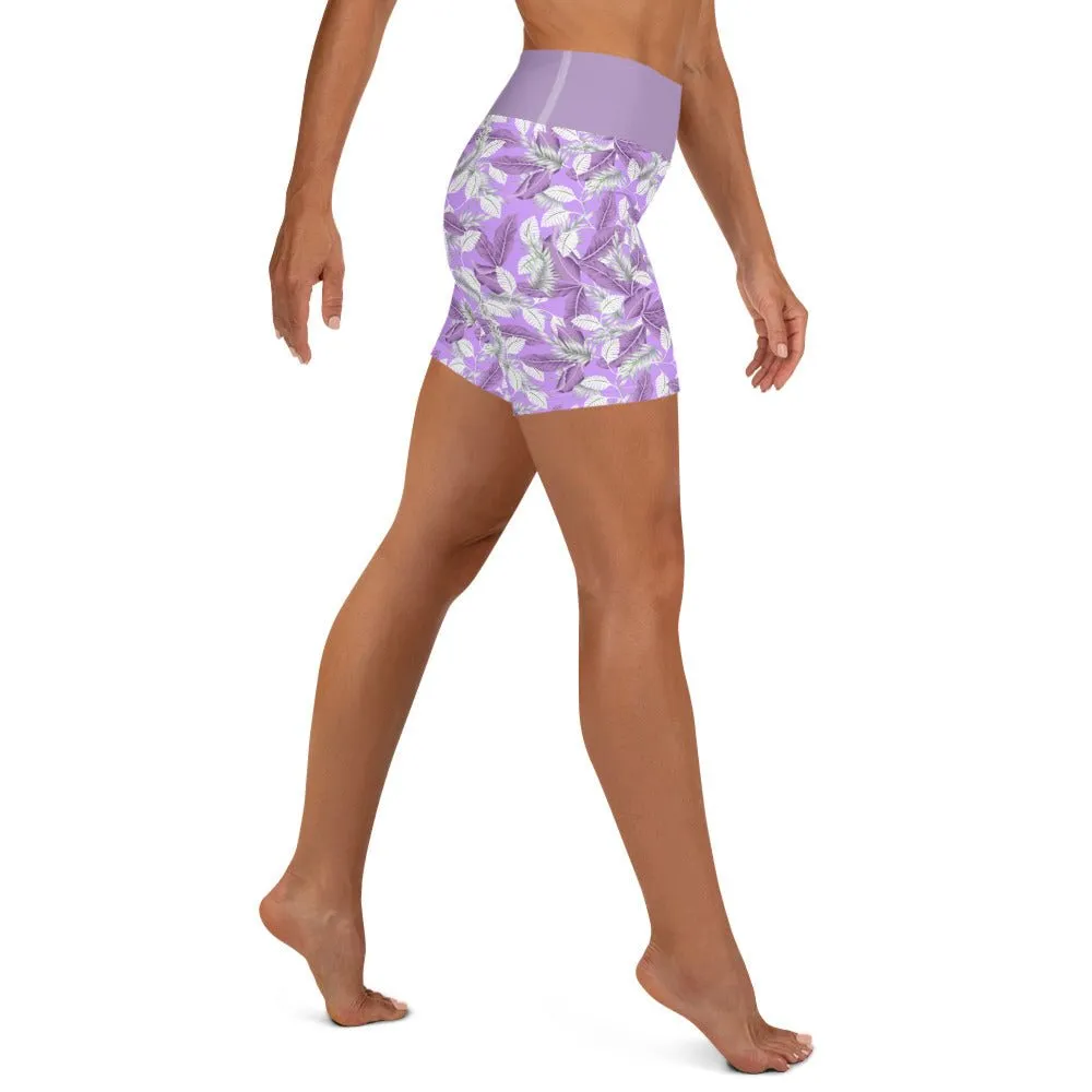 Be Extra! Floral Purple Yoga Shorts