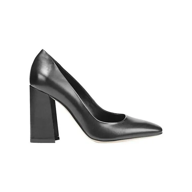 Beatrice Square-Toe Block-Heel Pumps