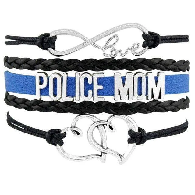 Beautiful Police Leather Charm Bracelet for Moms & Wives!