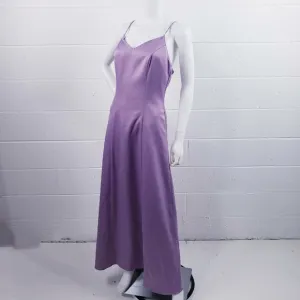 Belsoie Women's Size 12 Purple Formal Maxi Dress Gown Sleeveless Beaded