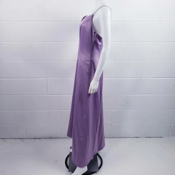 Belsoie Women's Size 12 Purple Formal Maxi Dress Gown Sleeveless Beaded