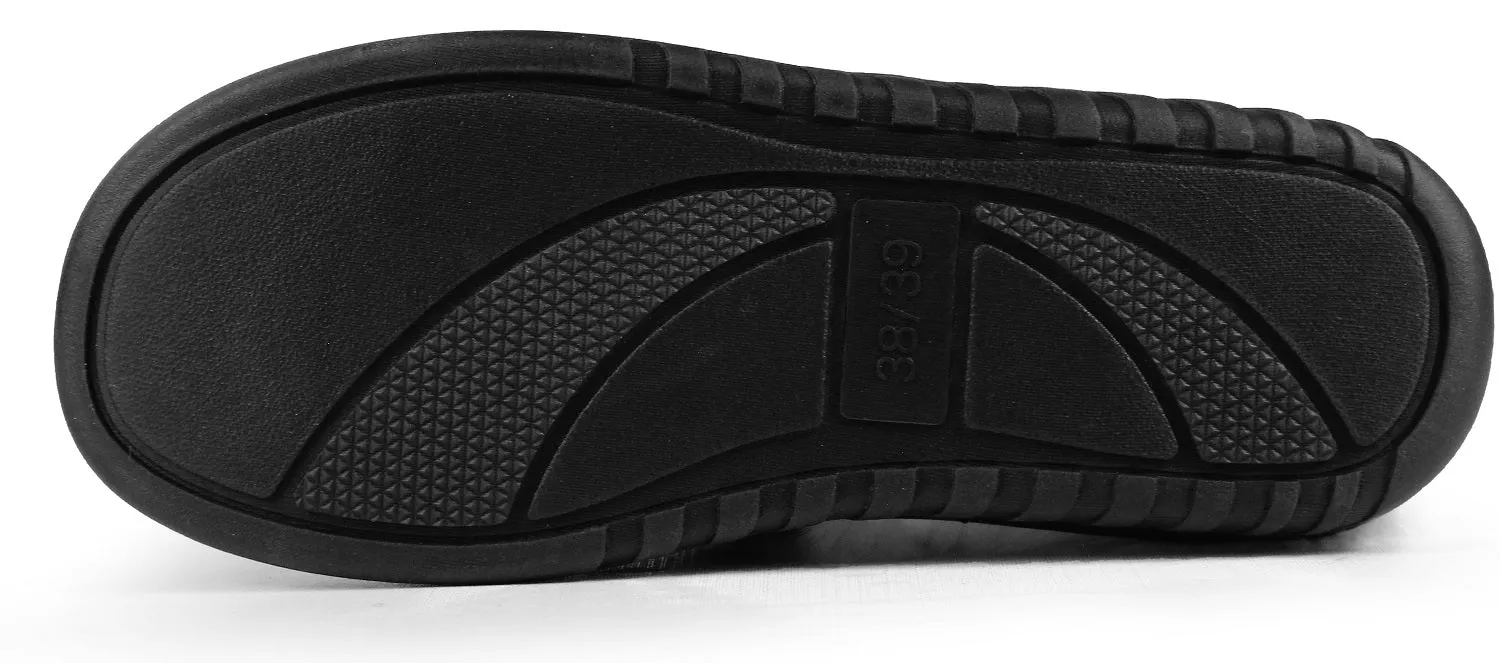 BenSorts Fuzzy Slippers for Women Men Warm Memory Foam House Shoes Indoor and Outdoor