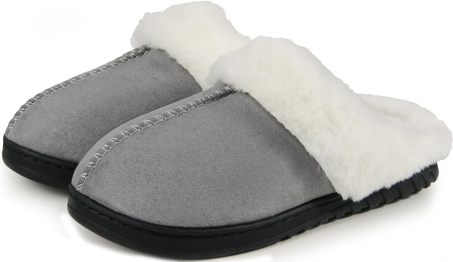 BenSorts Fuzzy Slippers for Women Men Warm Memory Foam House Shoes Indoor and Outdoor