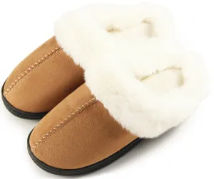 BenSorts Fuzzy Slippers for Women Men Warm Memory Foam House Shoes Indoor and Outdoor