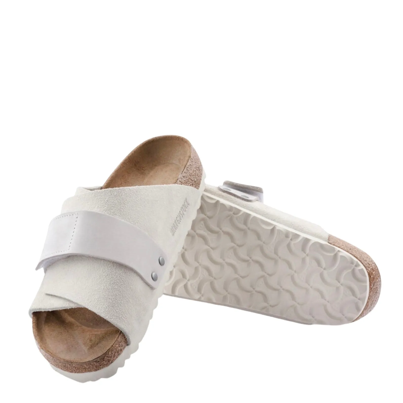Birks Kyoto Suede Sandal-antique white