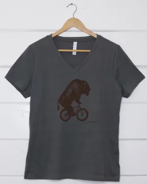 Bison V-Neck Women's T-Shirt