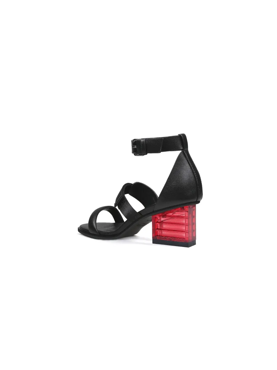 Black Ankle Strap Neon Sign Heel