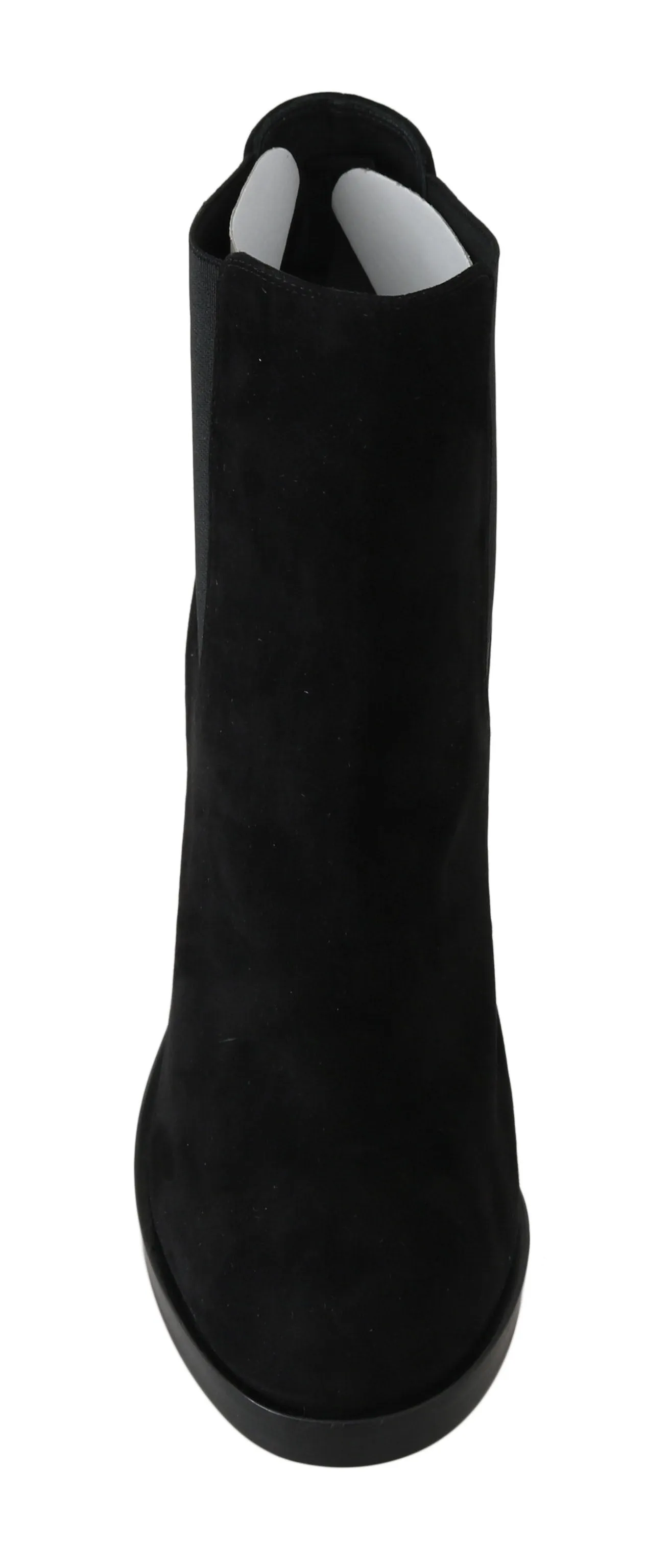 Black Leather Chelsea Heels Boots
