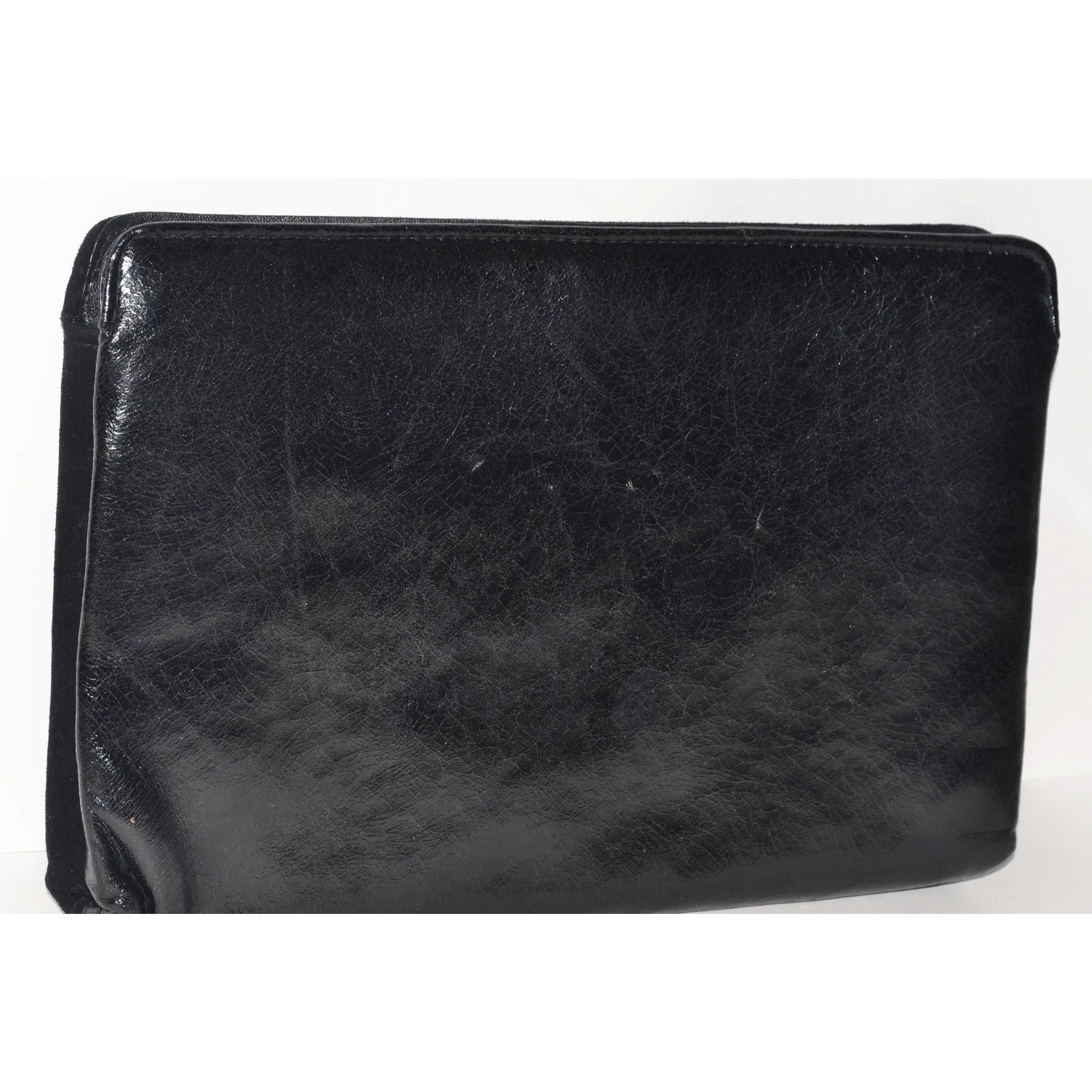 Black Suede & Leather Purse