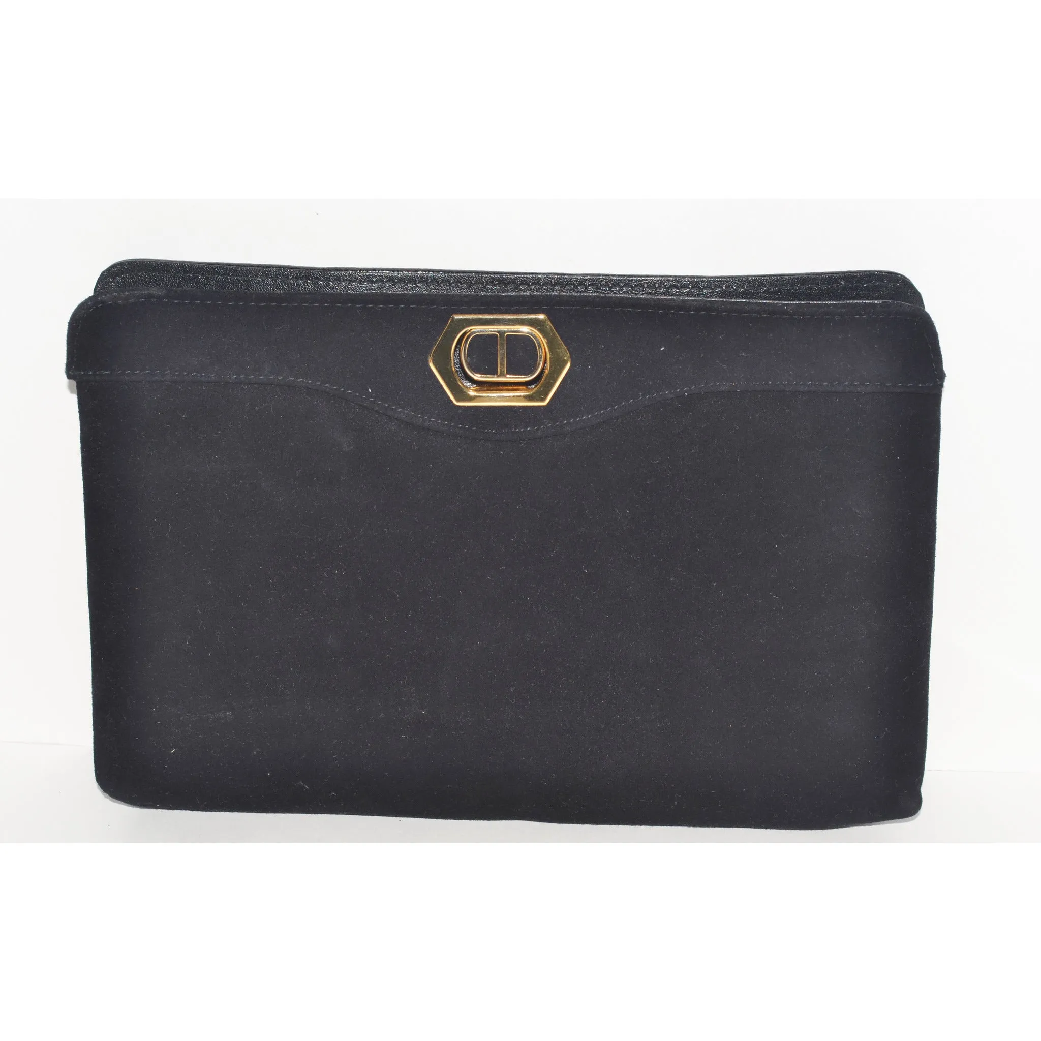 Black Suede & Leather Purse
