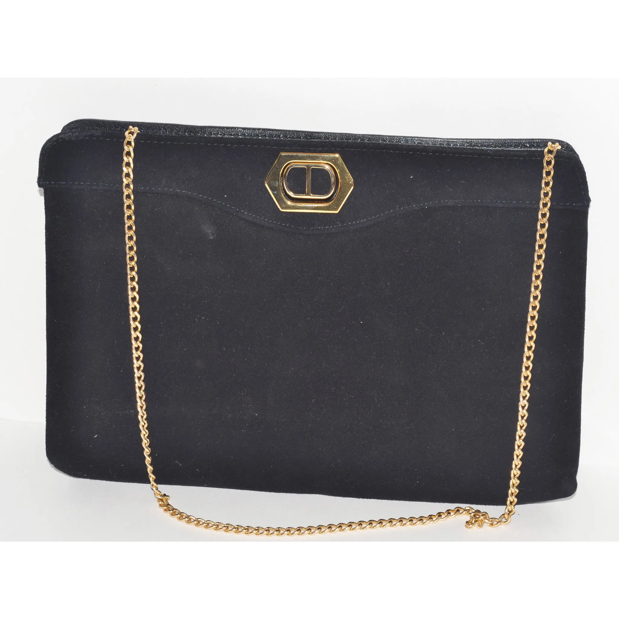 Black Suede & Leather Purse