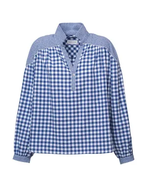 Bleu De Travial Blouse in Blue Gingham