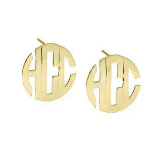 Block Monogram Post Earrings