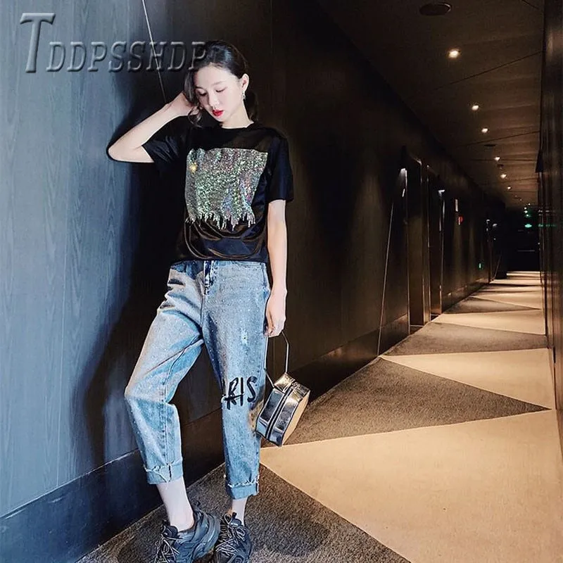 Block Shine Silky Tee