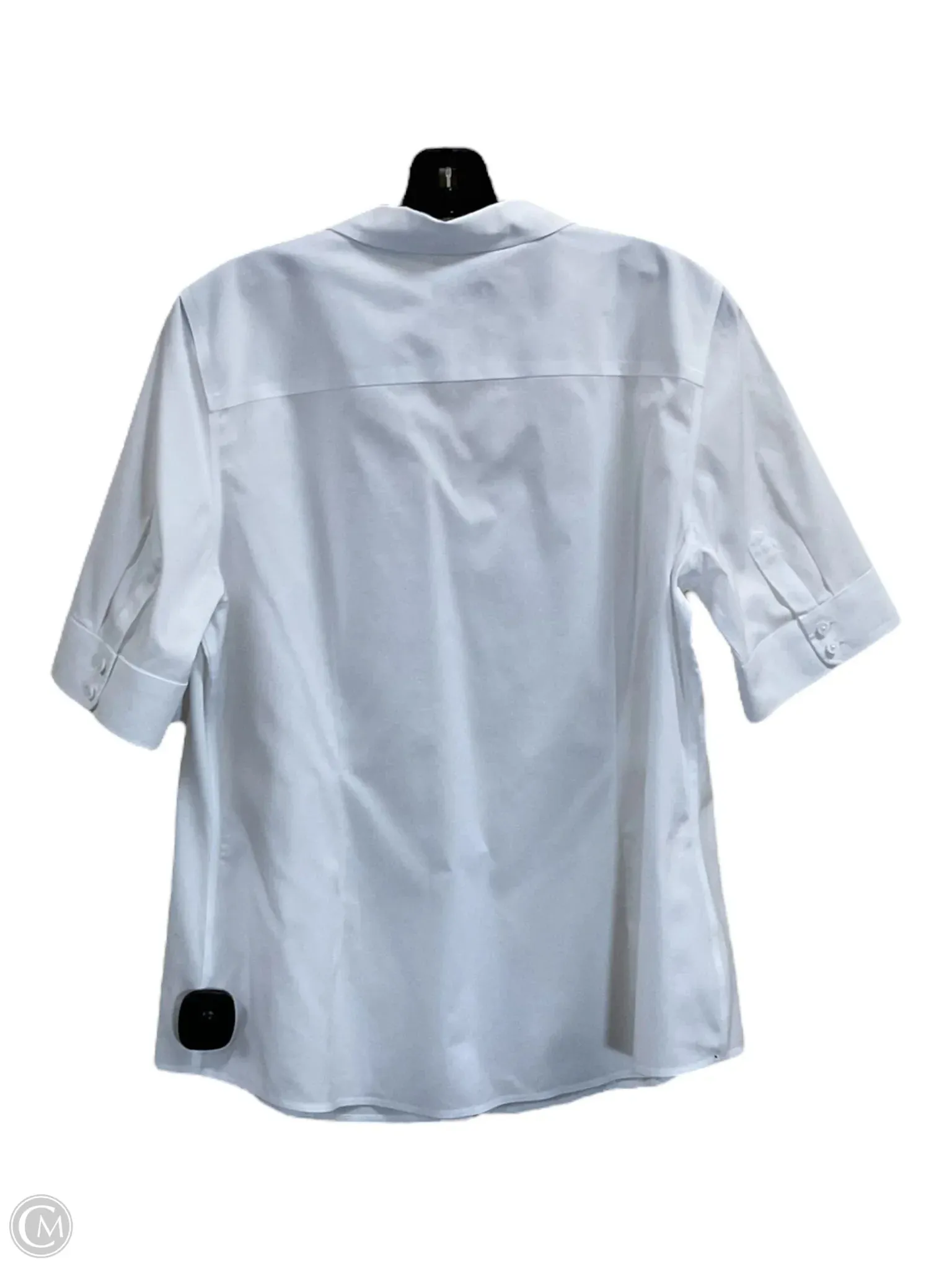 Blouse Short Sleeve By Talbots In White, Size: L