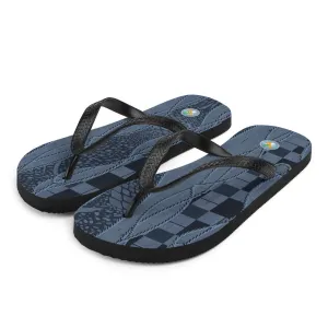 Blue and Black Pattern - Flip-Flops