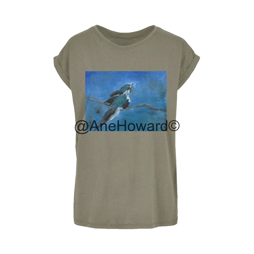 Blue Bird Women's Extended Shoulder Cotton T-Shirt XS-5XL