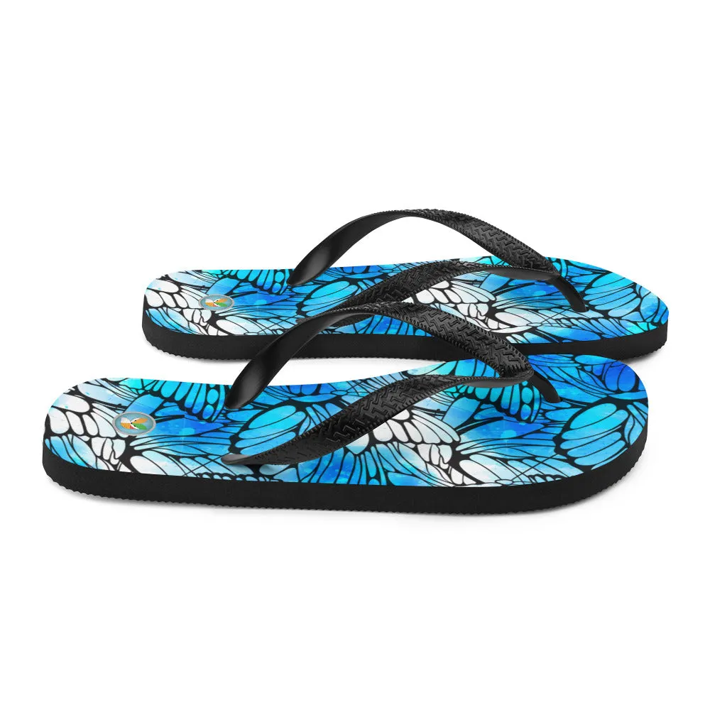 Blue Butterflies - Flip-Flops