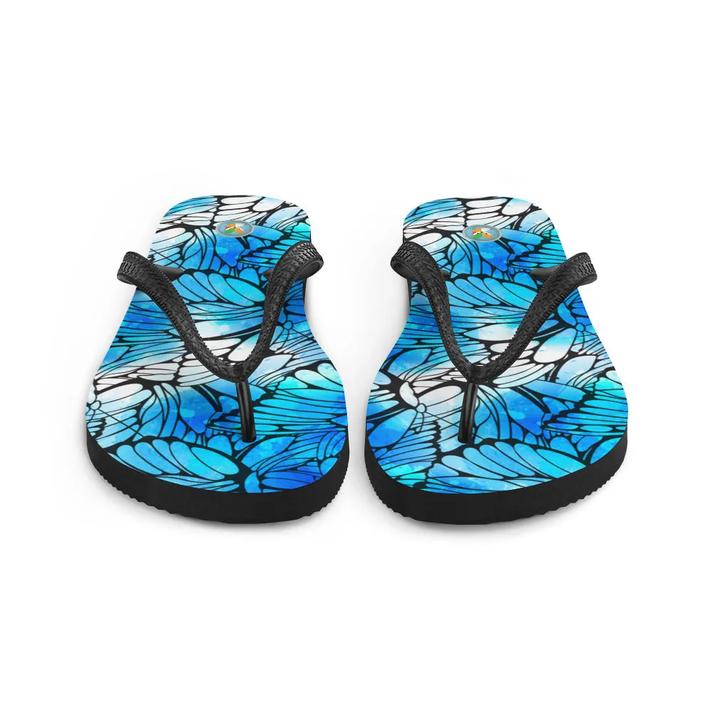 Blue Butterflies - Flip-Flops