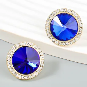 Blue Crystal & Cubic Zirconia Stud Earrings
