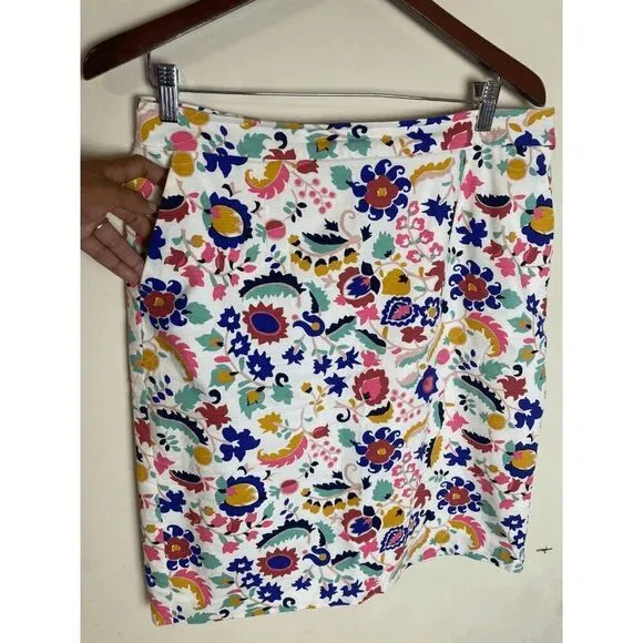 Boden Terreza Paisley Floral Pencil Skirt T0542 Women's Multicolor Size 10