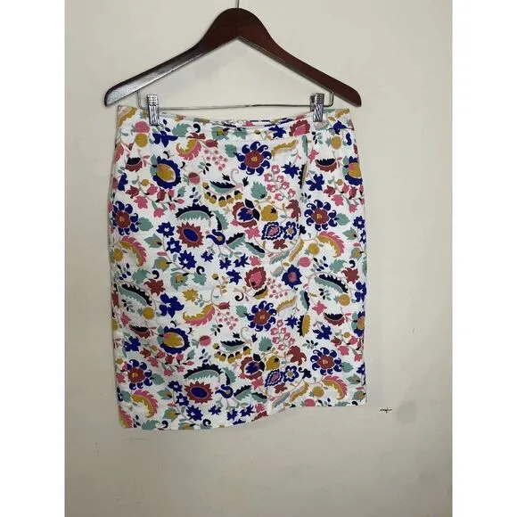 Boden Terreza Paisley Floral Pencil Skirt T0542 Women's Multicolor Size 10