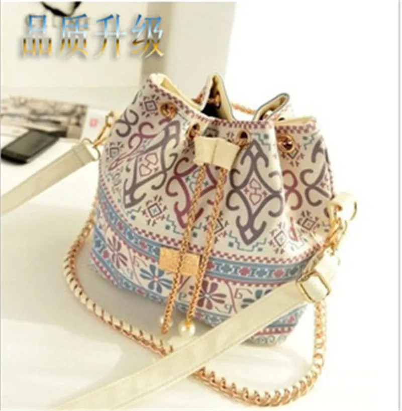 Bohemia Canvas Drawstring Shoulder Bag