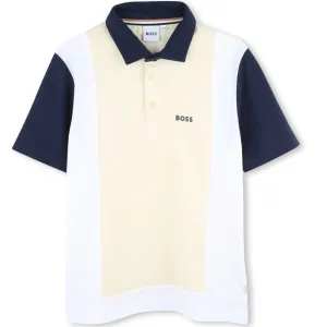 BOSS -  Colour Block Polo Shirt - Sand