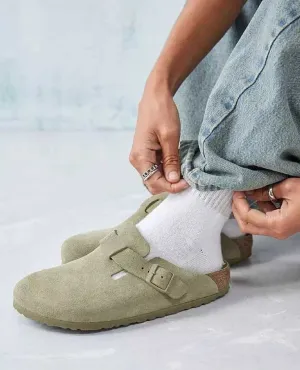 Boston Suede Leather Faded Khaki