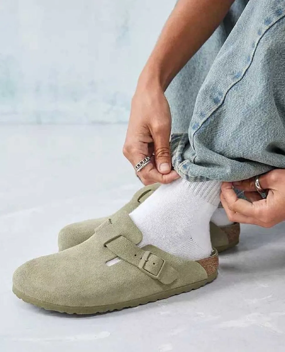 Boston Suede Leather Faded Khaki