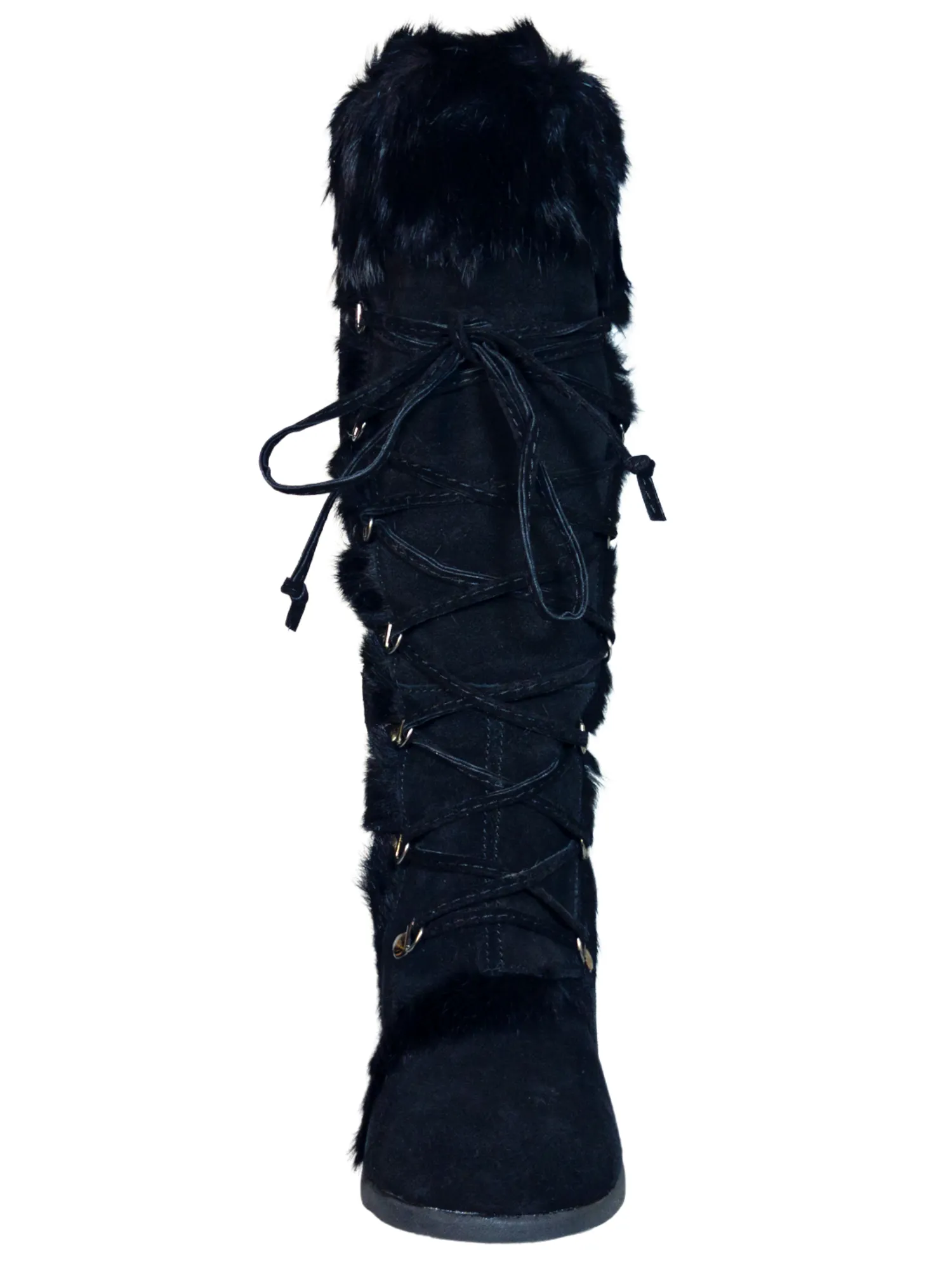 Botas de Invierno de Cuña de Piel Gamuza/Pelo de Conejo para Mujer 'Bearpaw' - ID: 7132